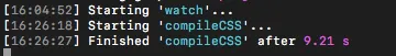 SASS compile time of 9.21 seconds